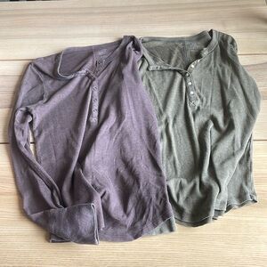 Bundle of Aerie Real Soft Henley Long Sleeve Tops